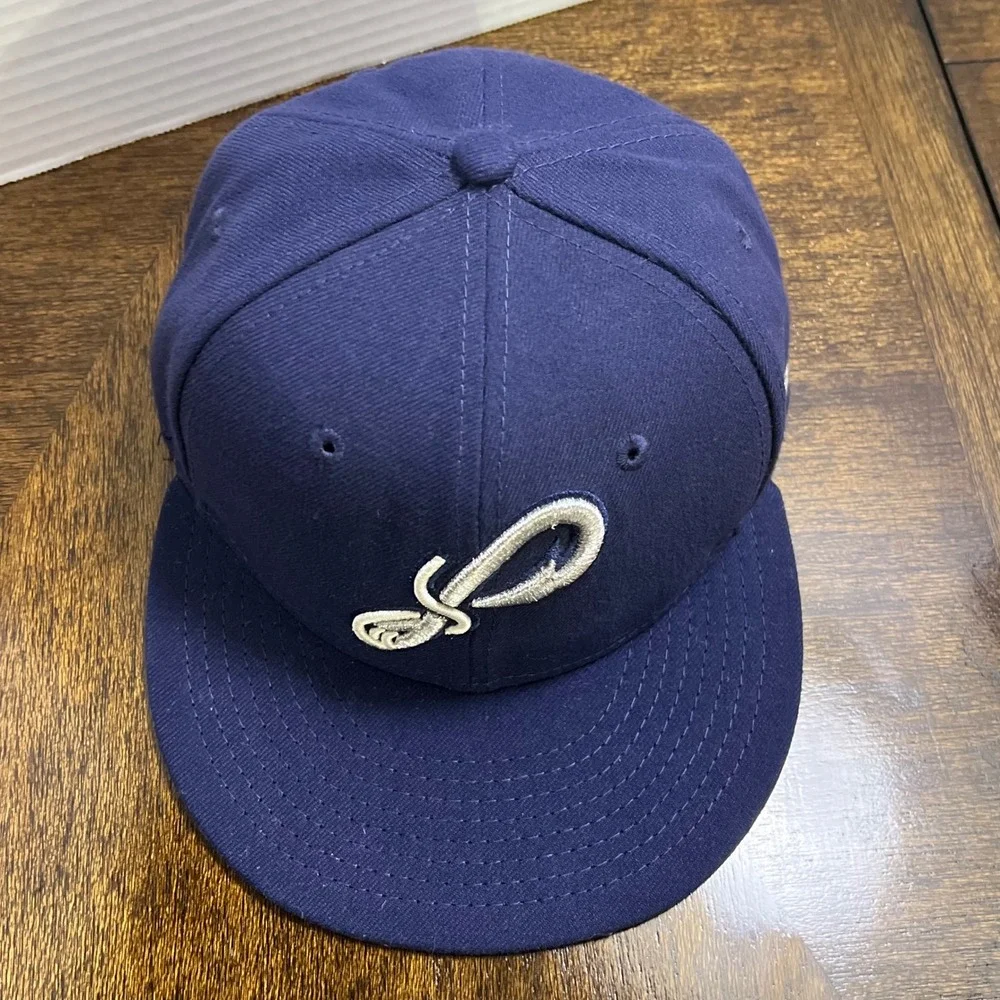 New Era Men's Pensacola Blue Wahoos Navy 59FIFTY Fitted Hat‎ Baseball Cap 6 1/2 - Picture 5 of 12